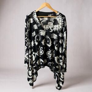 All Saints Top Women’s 10 Shark Bite Oversized Cotton Gauze Relaxed Lagenlook